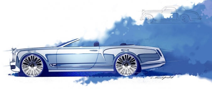 Bentley Mulsanne cabrio schets