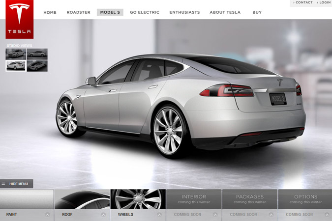 Configureer je Tesla Model S