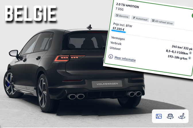 Volkswagen golf R prijs belgie nederland