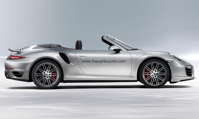 Render van de Porsche 911 Turbo cabrio 