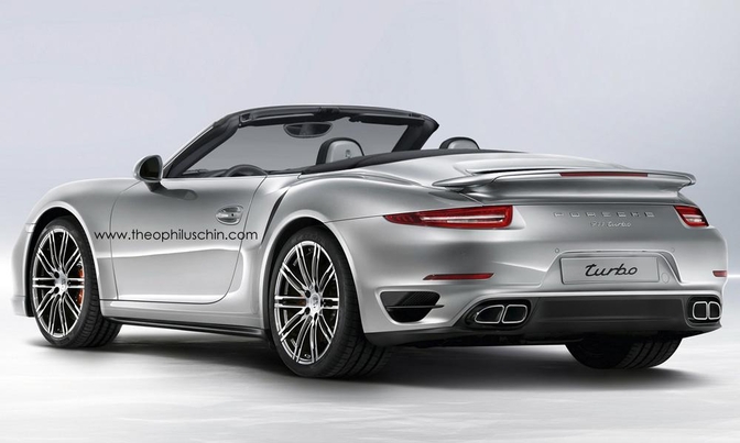 Render van de Porsche 911 Turbo cabrio 