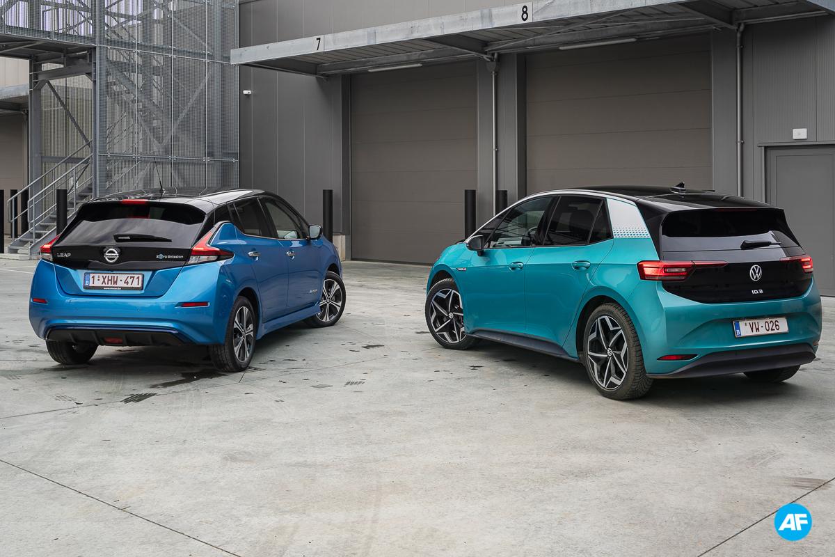 Volkswagen ID.3 58 kWh vs Nissan Leaf e+ test 2021