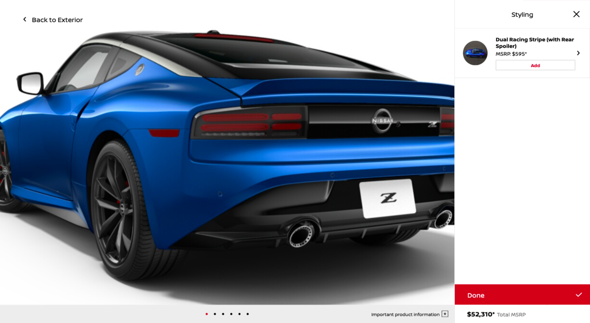 Nissan Z configurator 2022