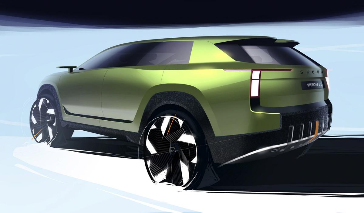 Skoda Vision 7S schets 2022