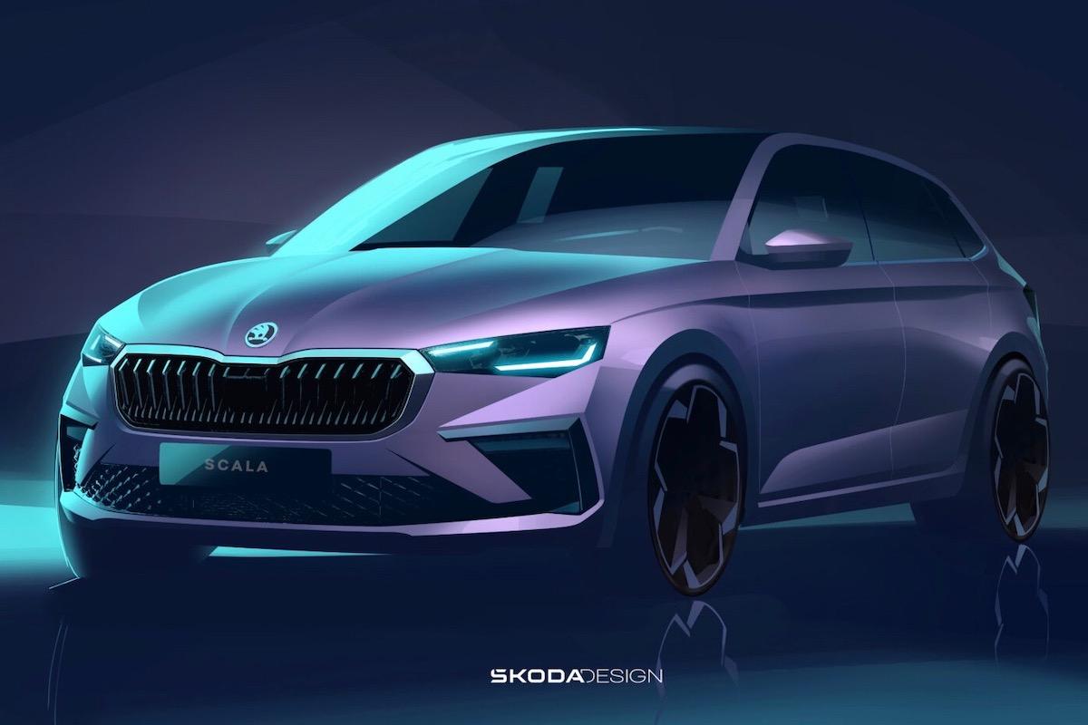 Skoda Scala facelift teaser 2023