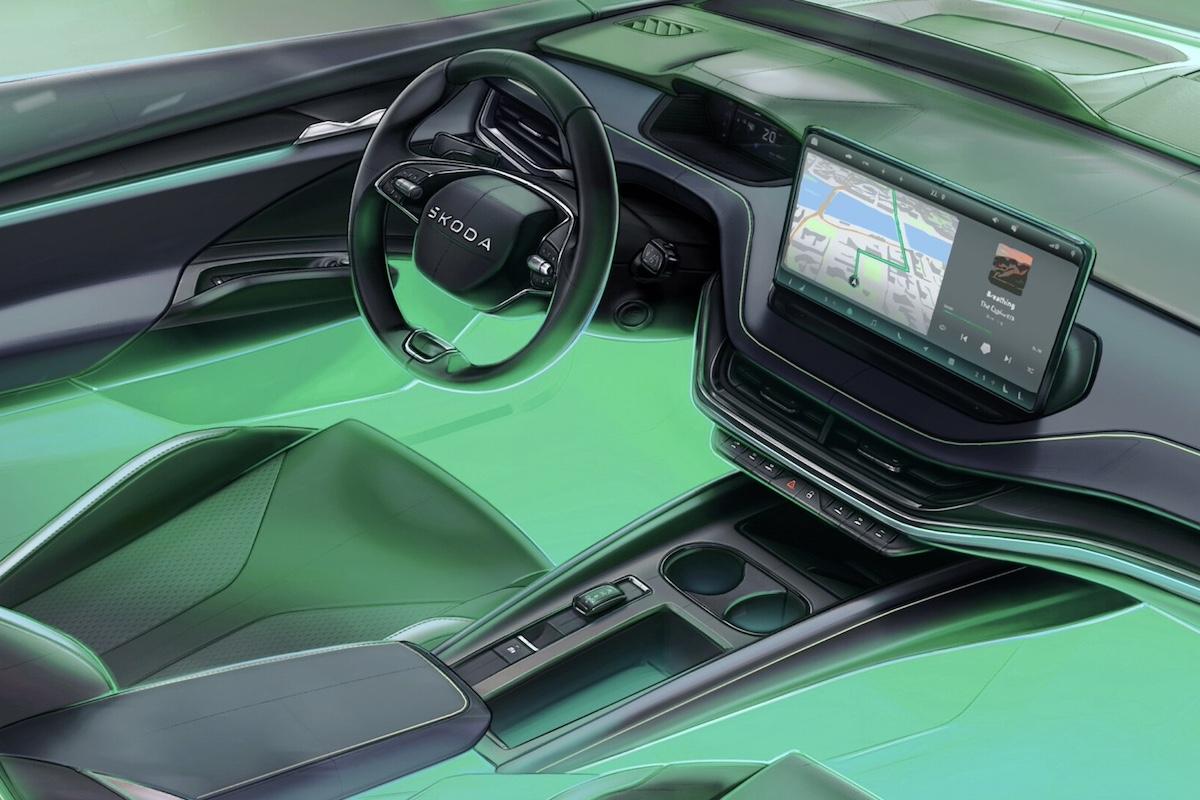 Skoda Elroq habitacle teaser 2024