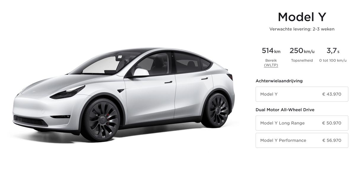 Tesla Model Y prijs