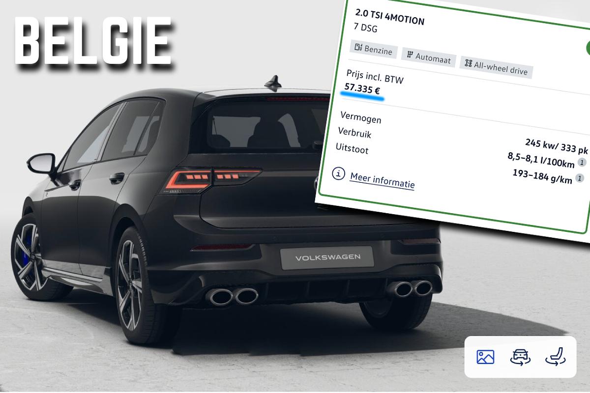 Volkswagen golf R prijs belgie nederland