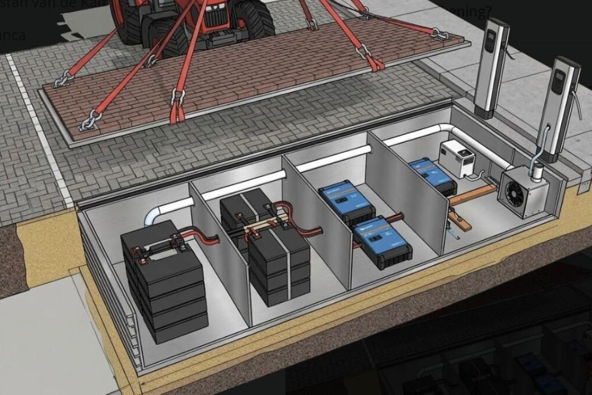 Sett thuisbatterij ondergronds