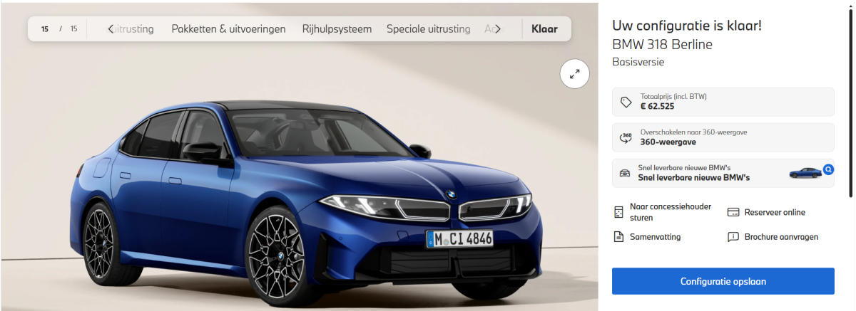 BMW 3 Reeks configuratie