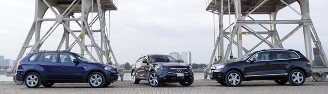 Triotest: Infiniti FX30d vs. BMW X5 xDrive30d vs. Volkswagen Touareg 3.0 V6 TDI 