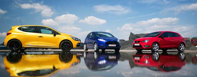 Rijtest: Ford Fiesta ST, Renault Clio R.S. & Seat Ibiza Cupra