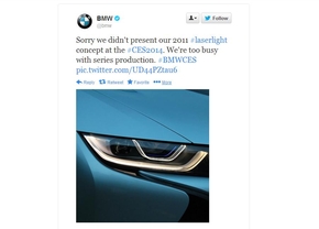 BMW lacht Audi uit met laserlight concept