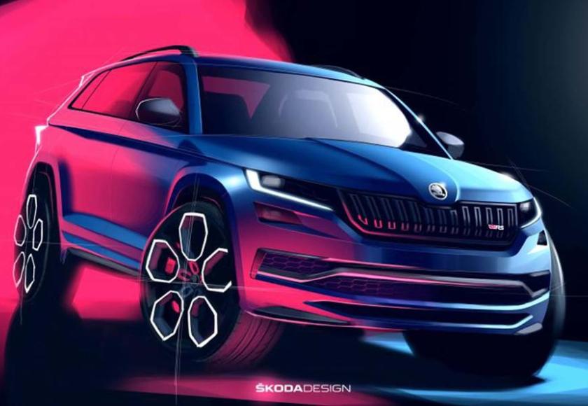 skoda kodiaq rs tease