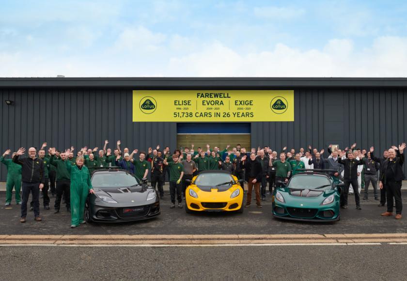 Lotus Elise Exige Evora productiestop 2021