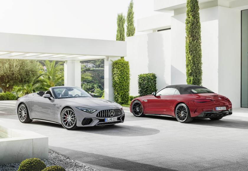 Mercedes-AMG SL 2021 voor- en achterzijde