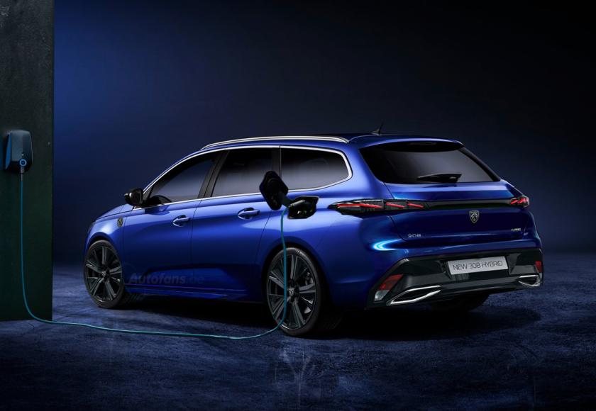 Peugeot 308 SW 2021 Hybrid4 Render