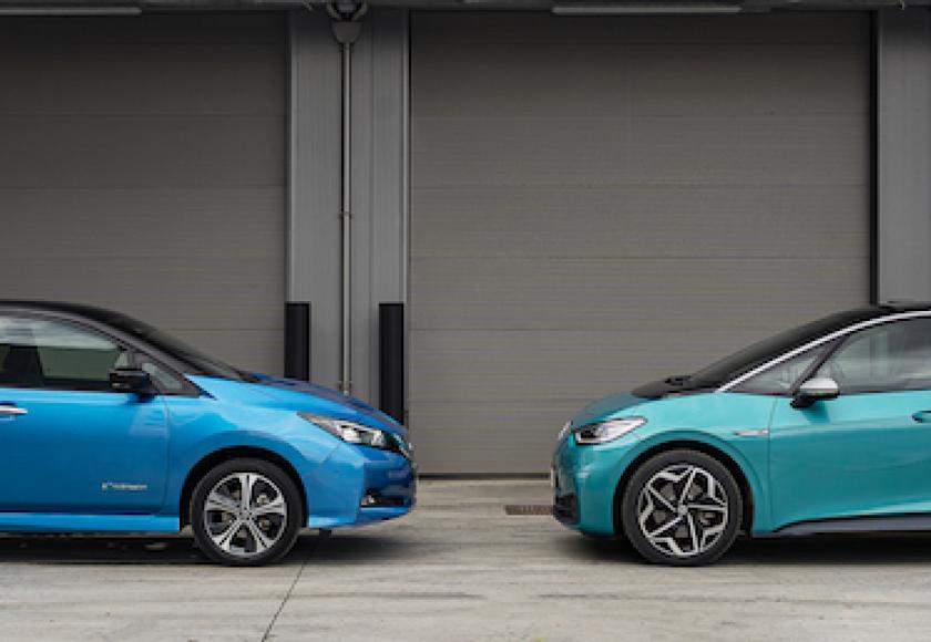 Volkswagen ID.3 58 kWh vs Nissan Leaf e+ test 2021