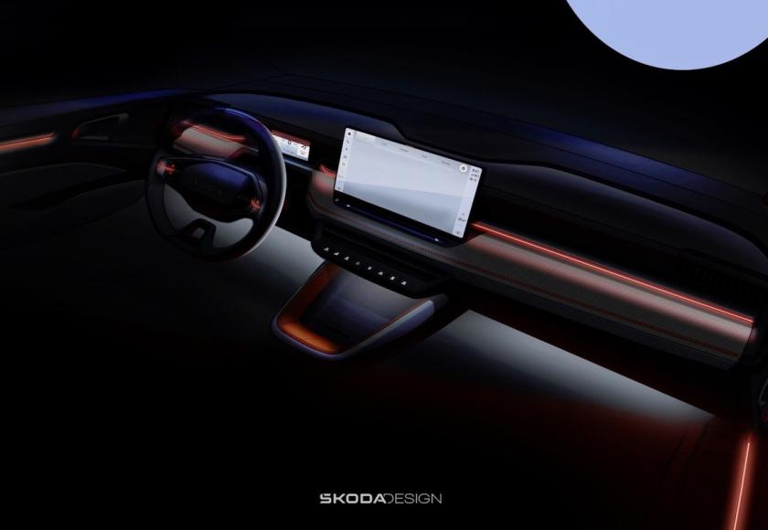 Skoda Elroq interieur teaser 2024