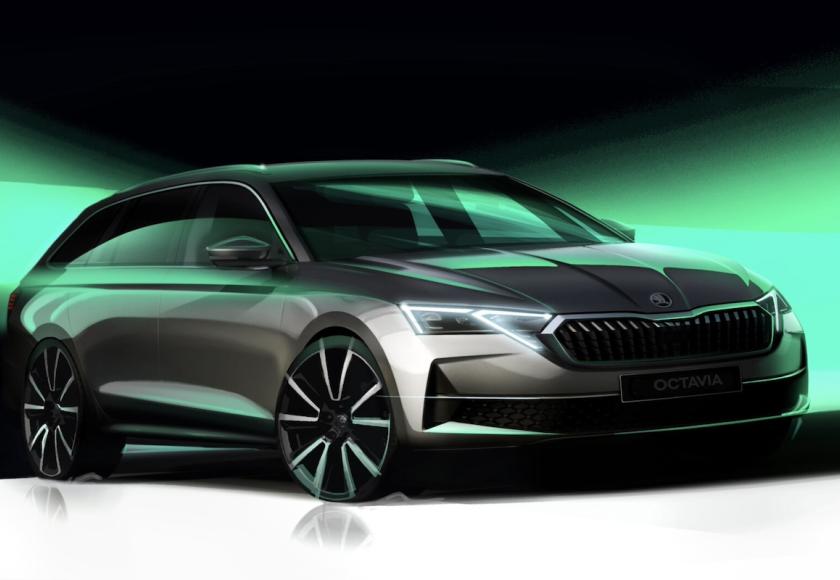 Skoda Octavia Facelift schetsen 2024
