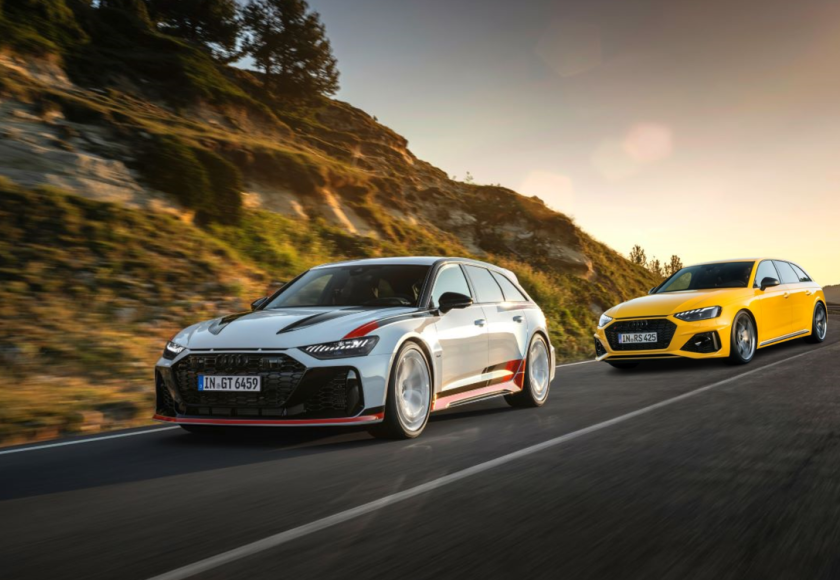 Audi RS 6 Avant GT en Audi RS 4 Avant 25 years test